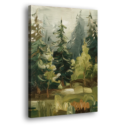 Spokane Evergreen Forests Side - Canvas Wall Art