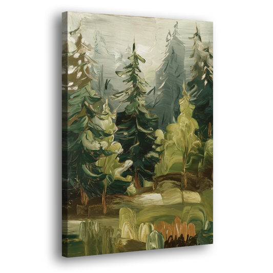 Spokane Evergreen Forests Side - Canvas Wall Art