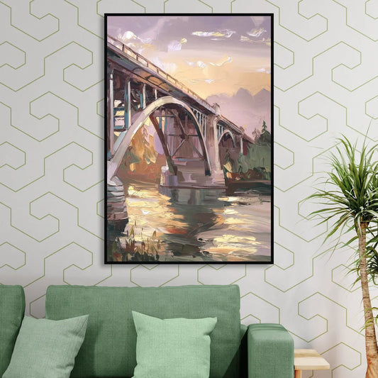 Spokane Historic Landmarks Living Room - Black Canvas Wall Art