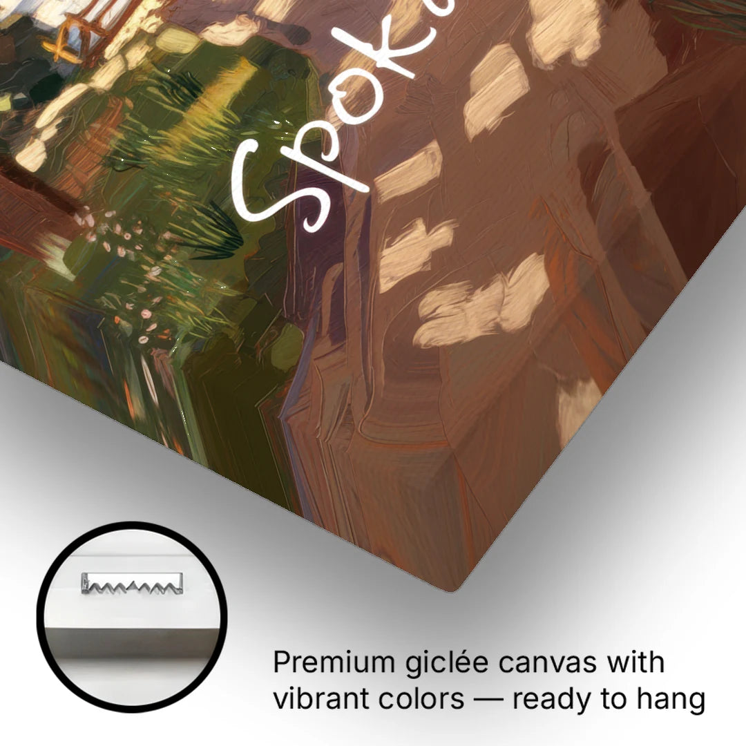 Spokane Nature Trails - Canvas Wall Art - Gallery Wrap Corner
