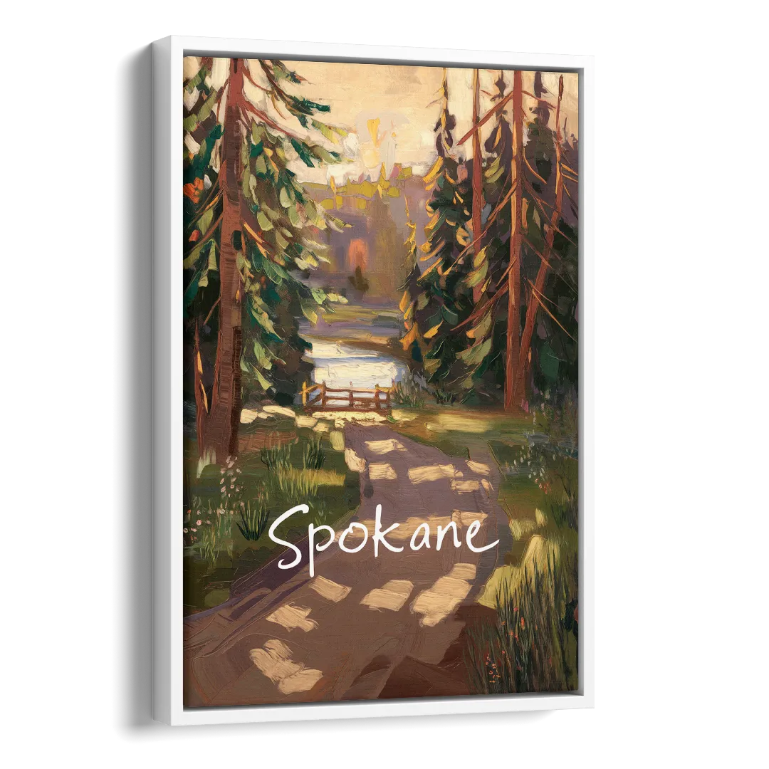 Spokane Nature Trails Side - White Canvas Wall Art