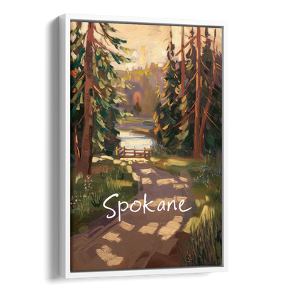 Spokane Nature Trails Side - White Canvas Wall Art