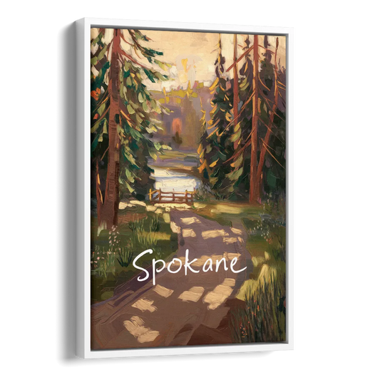 Spokane Nature Trails Side - White Canvas Wall Art