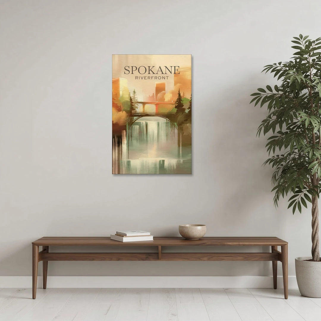 Spokane Riverfront Views - Canvas Wall Art - Coffee Table - 24x36