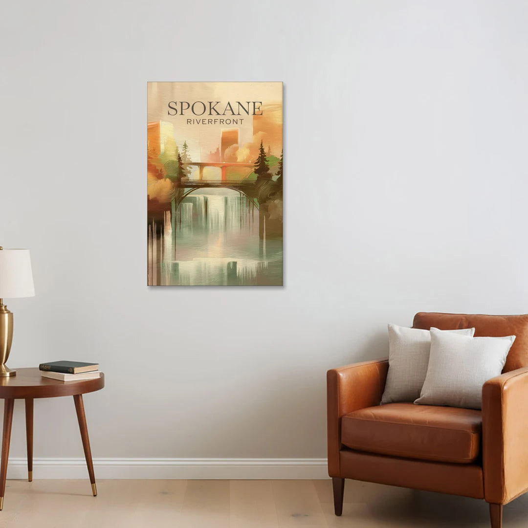 Spokane Riverfront Views - Canvas Wall Art - Sofa - 24x36