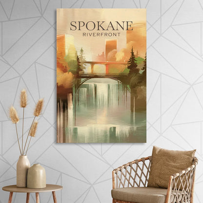 Spokane Riverfront Views Living Room - Canvas Wall Art
