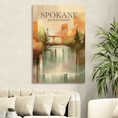 Spokane Riverfront Views Sitting Room - Canvas Wall Art