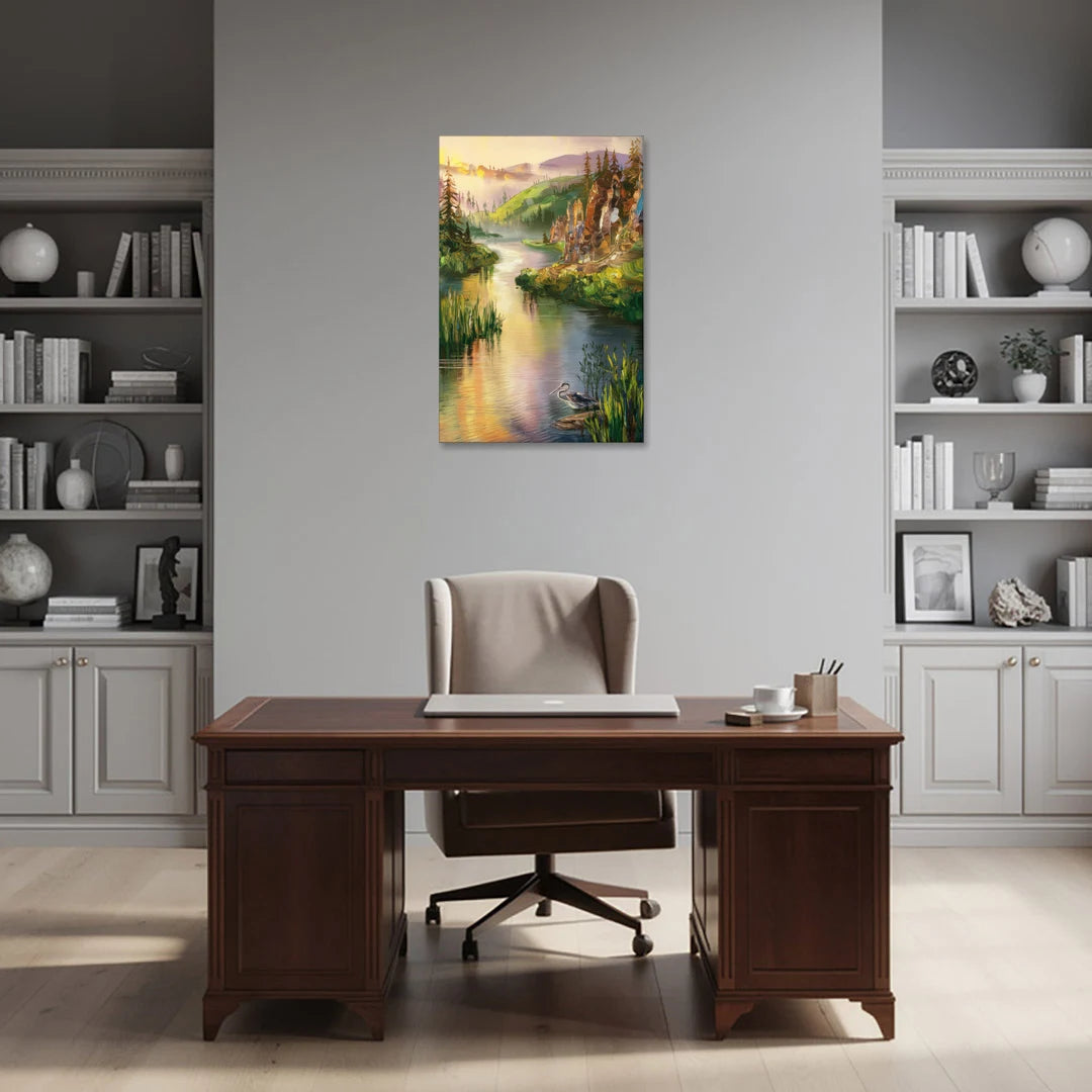 Spokane Scenic River - Canvas Wall Art - Office - 24x36