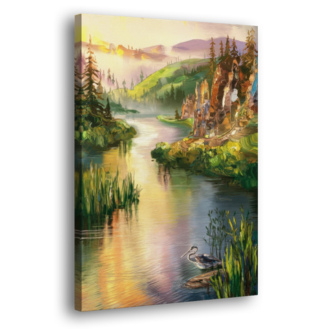 Spokane Scenic River - Canvas Wall Art - Side