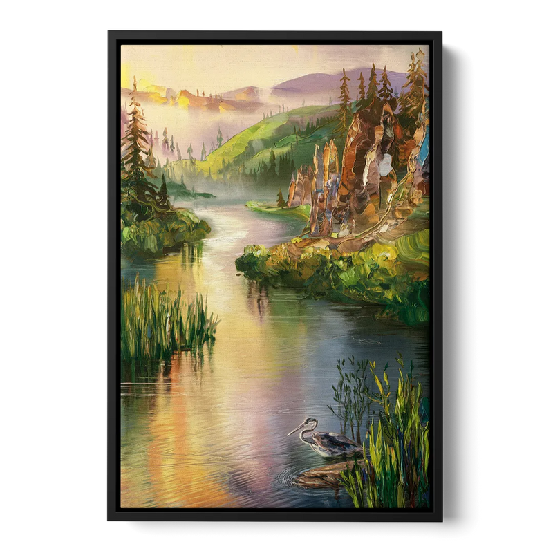 Spokane Scenic River Front - Black Canvas Wall Art