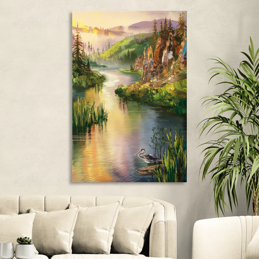 Spokane Scenic River Living Room - Canvas Wall Art