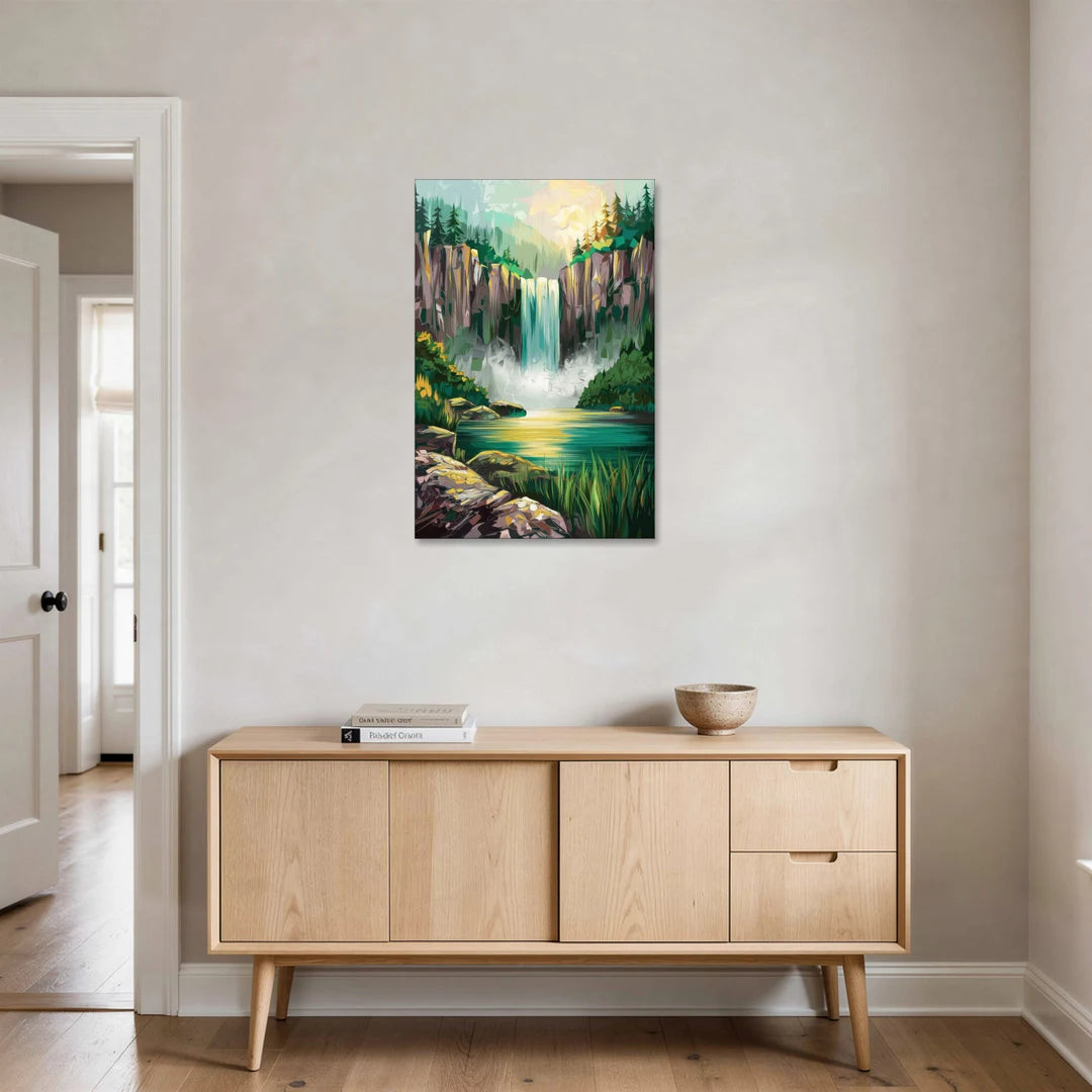 Spokane Waterfalls Scene - Canvas Wall Art - Coffee Table - 24x36