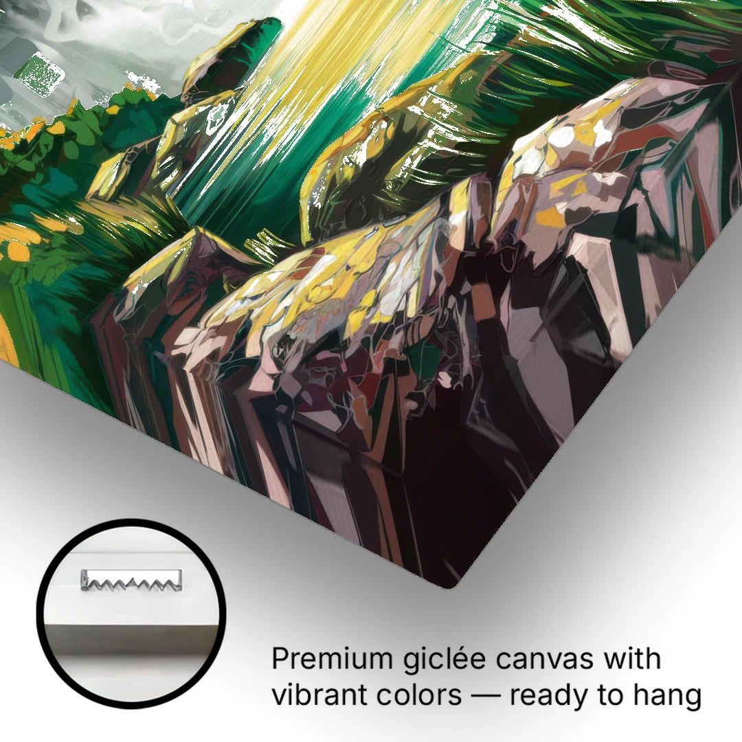 Spokane Waterfalls Scene - Canvas Wall Art - Gallery Wrap Corner