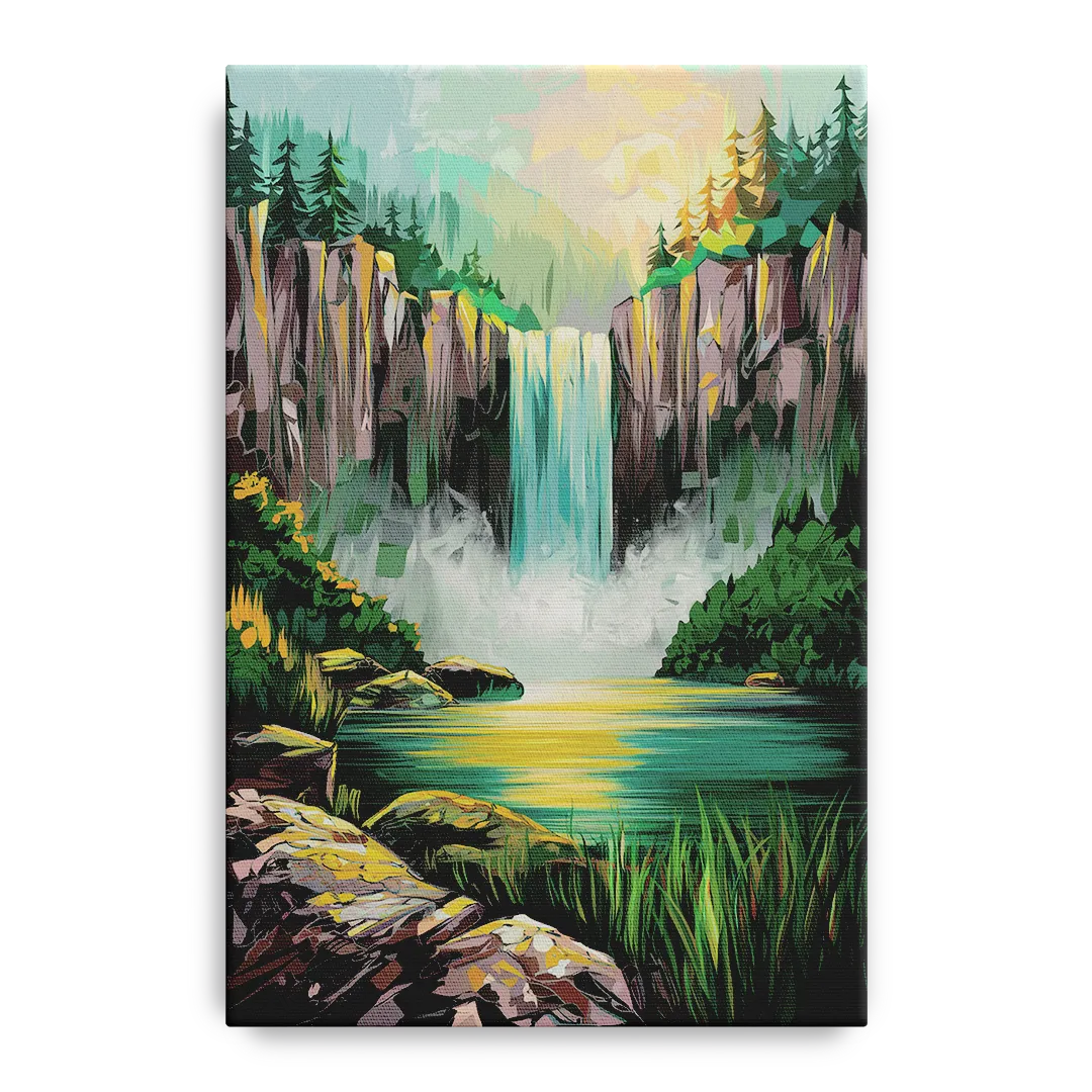Spokane Waterfalls Scene Front - Canvas Wall Art