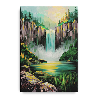Spokane Waterfalls Scene Front - Canvas Wall Art