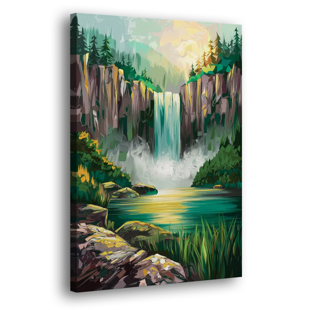 Spokane Waterfalls Scene Side - Canvas Wall Art