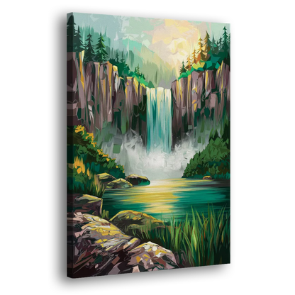Spokane Waterfalls Scene Side - Canvas Wall Art