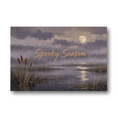 Spooky Halloween Canvas of a Moonlit Marsh - Canvas Wall Art - Front