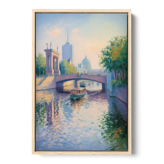 Spree River Moments - Oak Framed Canvas Wall Art - Front