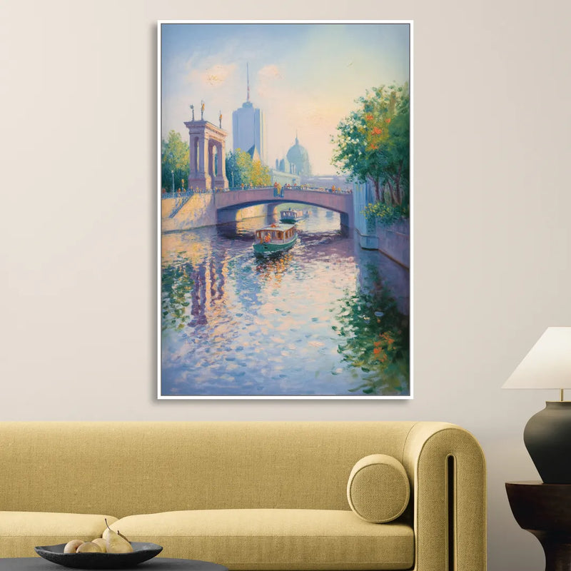Spree River Moments Sitting Room - White Canvas Wall Art