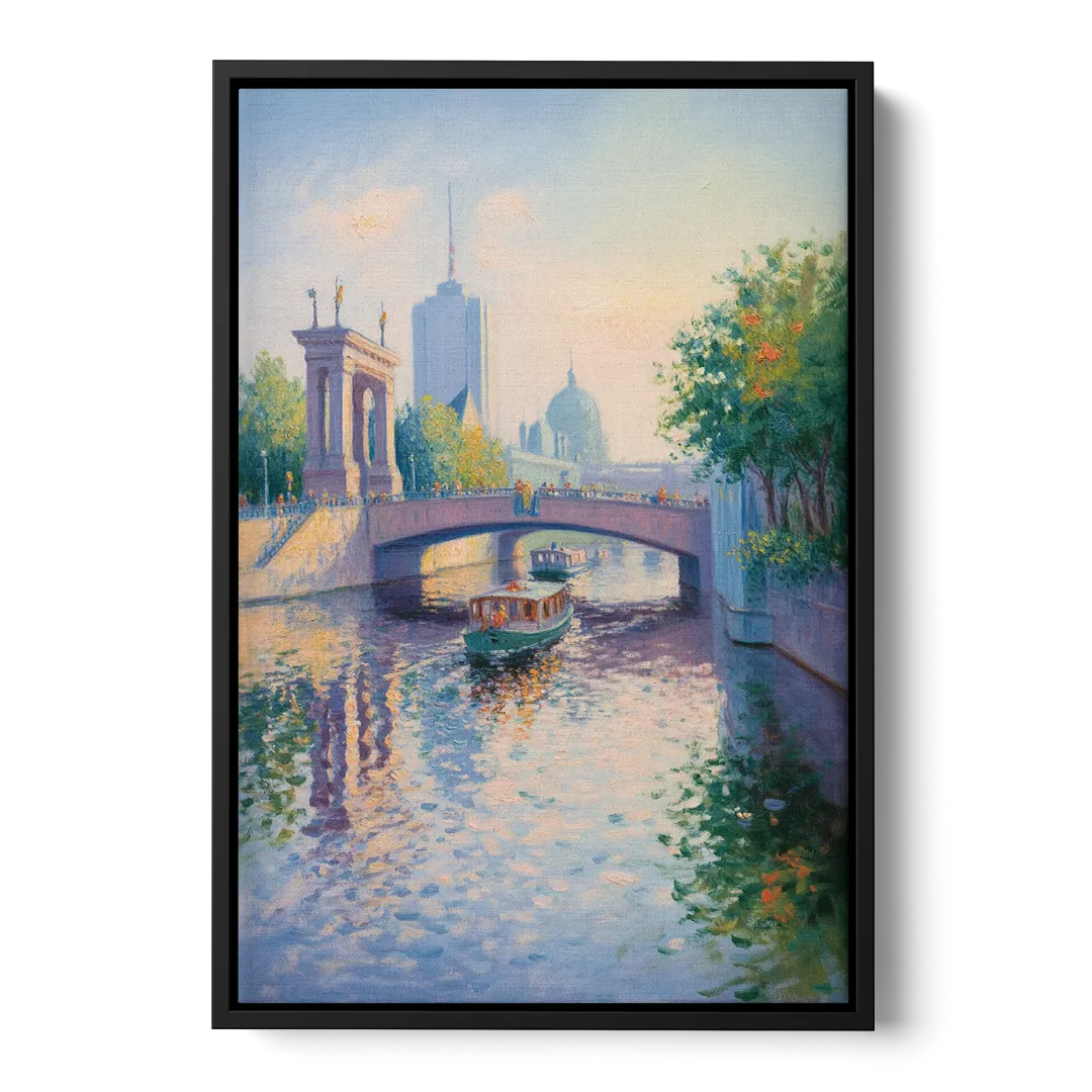 Spree River Moments Front - Black Canvas Wall Art