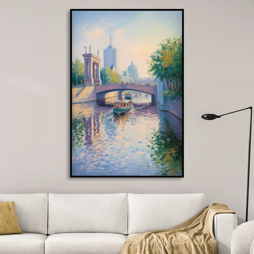 Spree River Moments Living Room - Black Canvas Wall Art