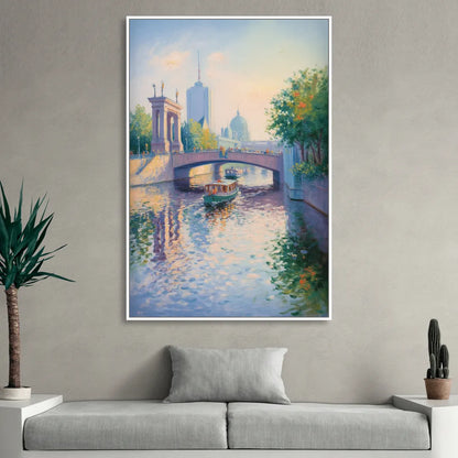 Spree River Moments Living Room - White Canvas Wall Art