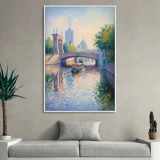 Spree River Moments Living Room - White Canvas Wall Art