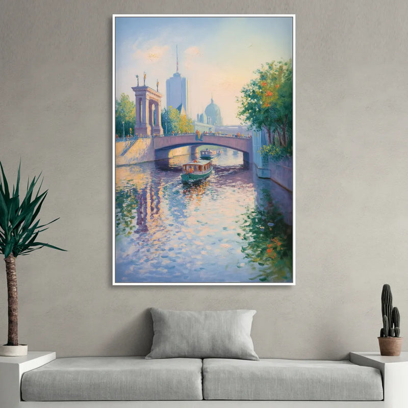 Spree River Moments Living Room - White Canvas Wall Art