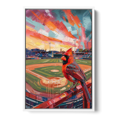 Springfield Cardinals Tribute - White Framed Canvas Wall Art - Front