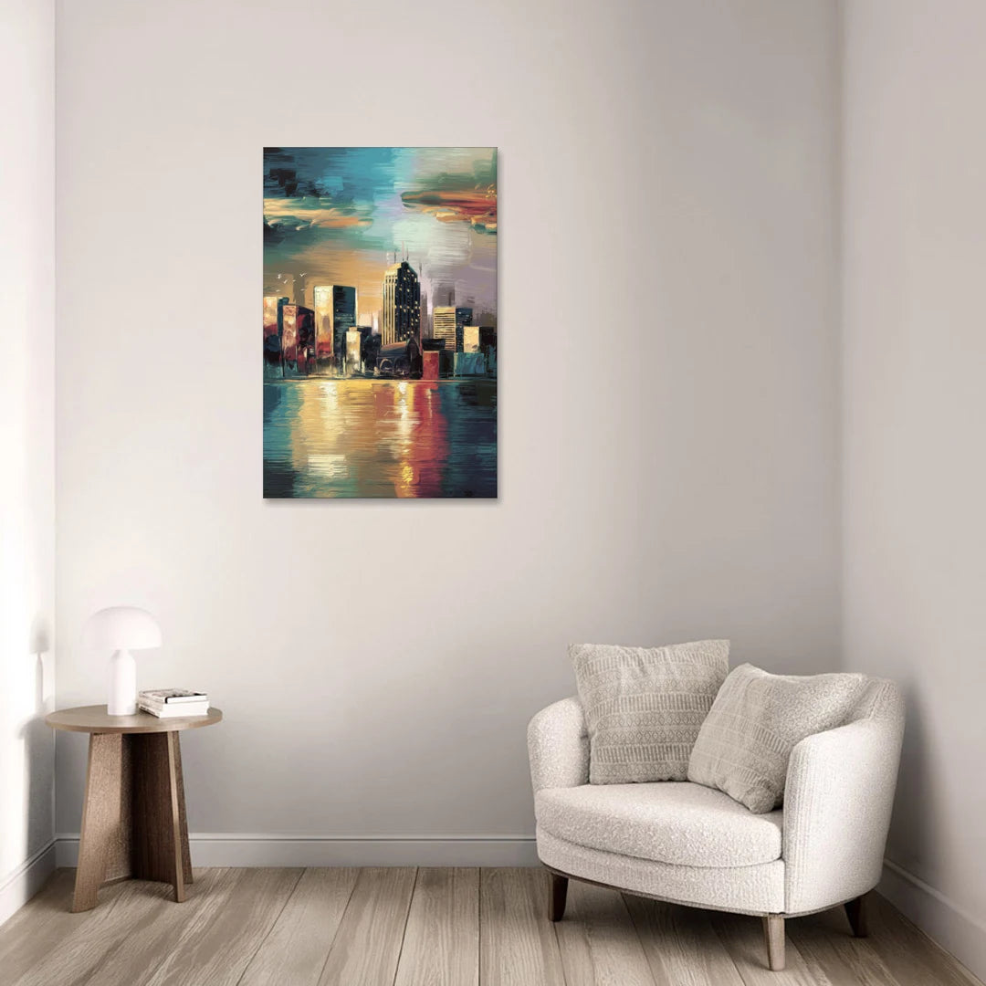 Springfield City Skyline - Canvas Wall Art - Sofa - 24x36