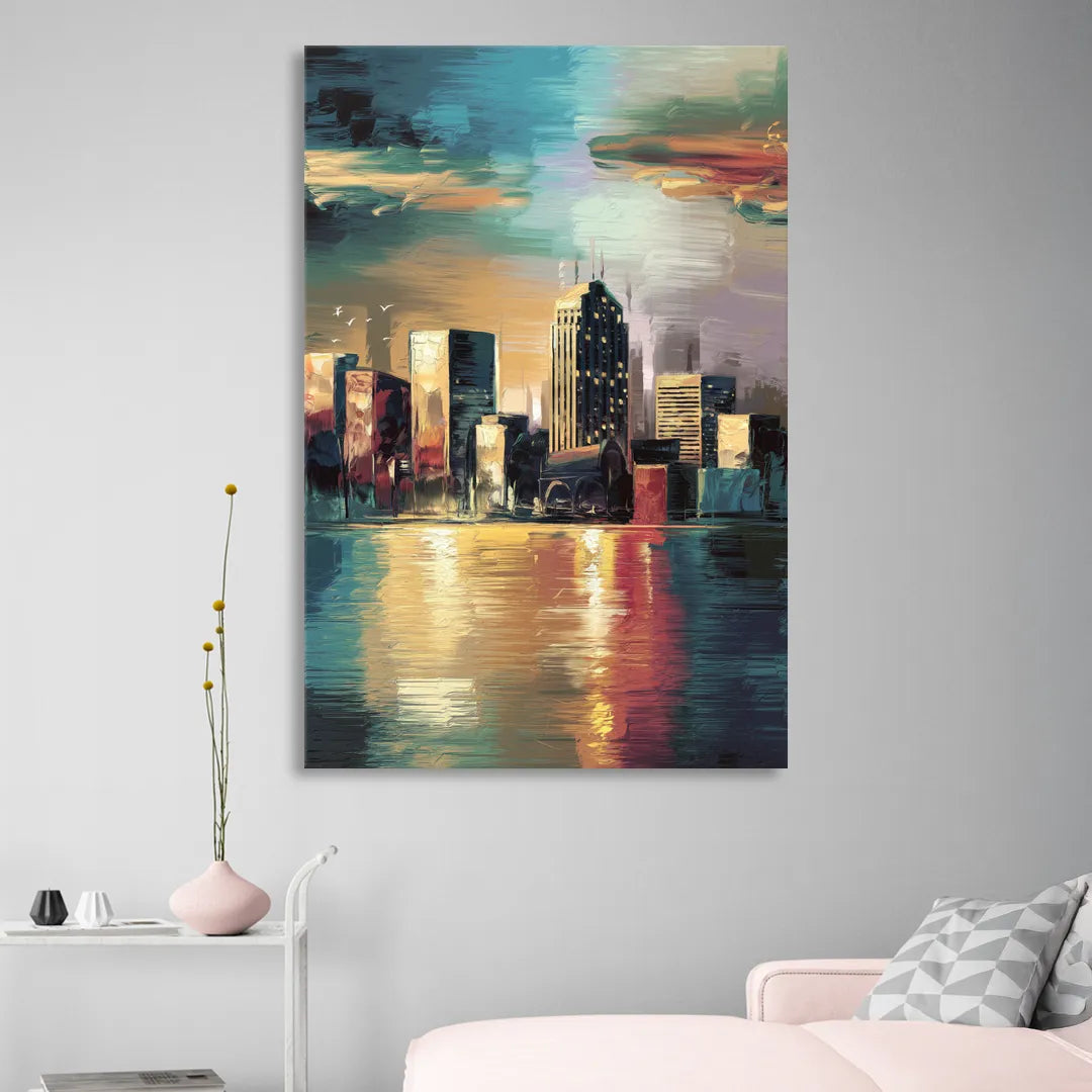 Springfield City Skyline Living Room - Canvas Wall Art