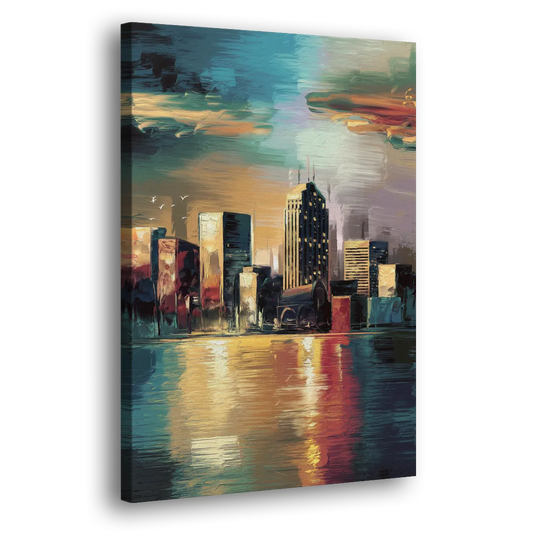Springfield City Skyline Side - Canvas Wall Art