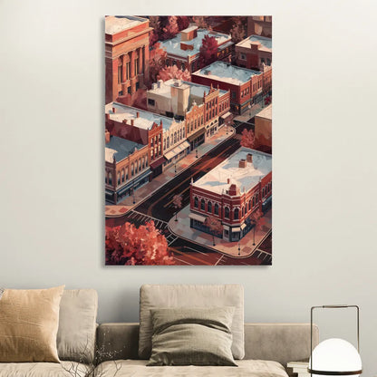 Springfield Historic Downtown Living Room - Canvas Wall Art