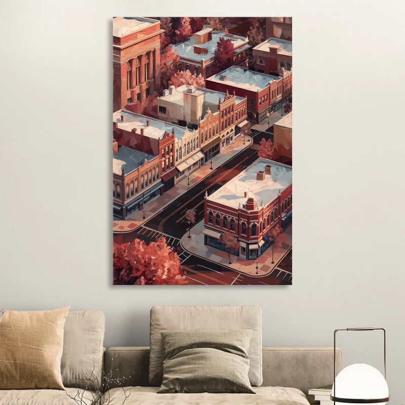 Springfield Historic Downtown Living Room - Canvas Wall Art