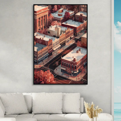 Springfield Historic Downtown Sitting Room - Black Canvas Wall Art