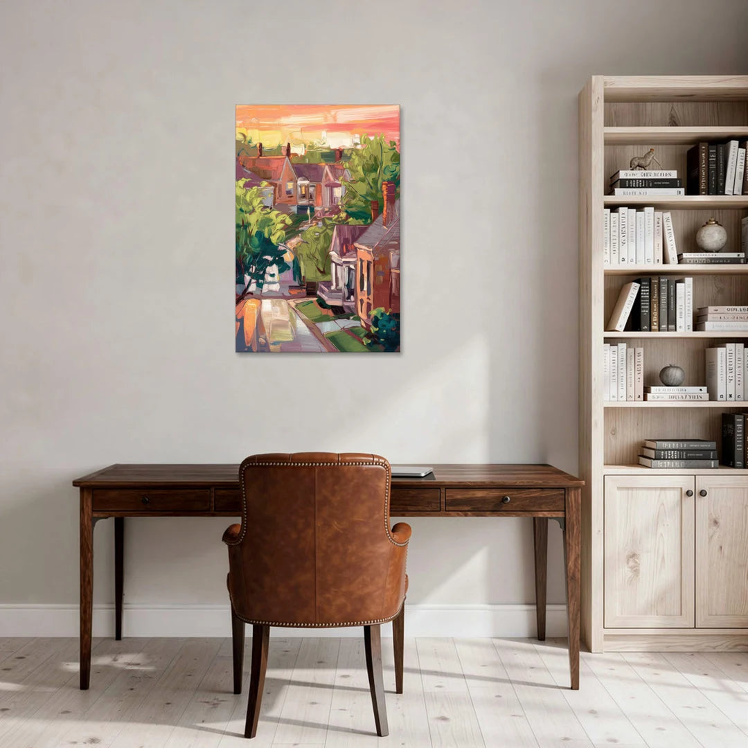 Springfield Neighborhood Charm - Canvas Wall Art - Office - 24x36