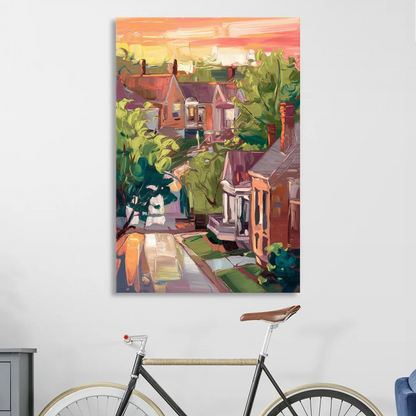 Springfield Neighborhood Charm Living Room - Canvas Wall Art