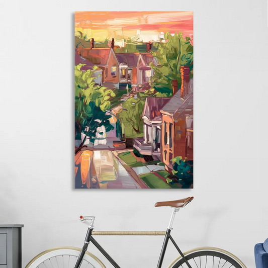 Springfield Neighborhood Charm Living Room - Canvas Wall Art