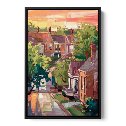 Springfield Neighborhood Charm Front - Black Canvas Wall Art