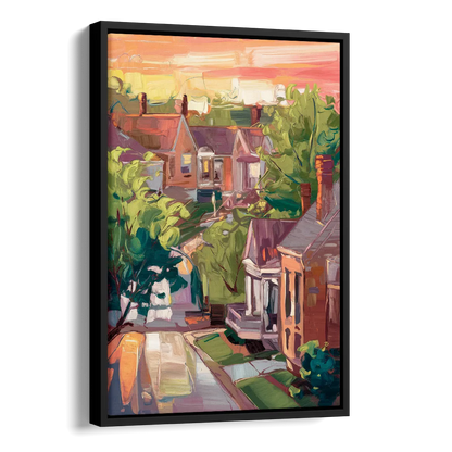 Springfield Neighborhood Charm Side - Black Canvas Wall Art