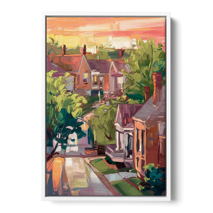 Springfield Neighborhood Charm Front - White Canvas Wall Art