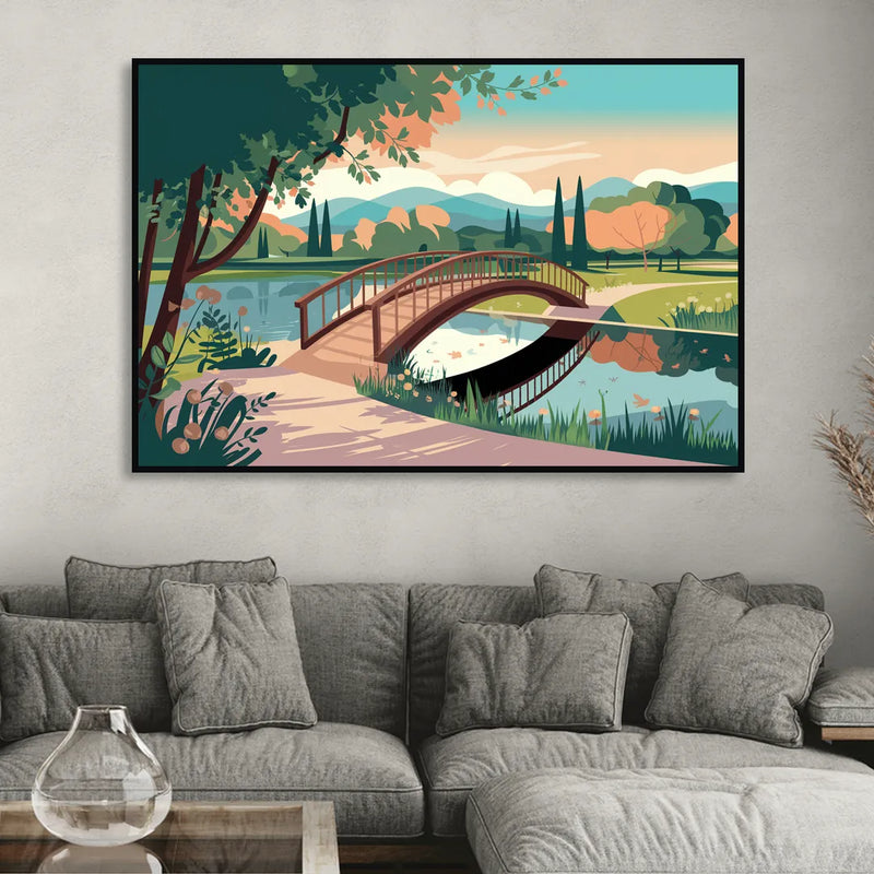 Springfield Parks And Trails Living Room - Black Canvas Wall Art
