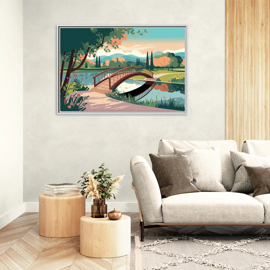 Springfield Parks And Trails - Living Room White Frame Canvas