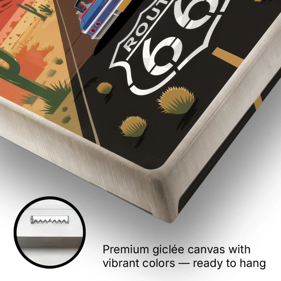 Springfield Route 66 - Canvas Wall Art - Gallery Wrap Corner