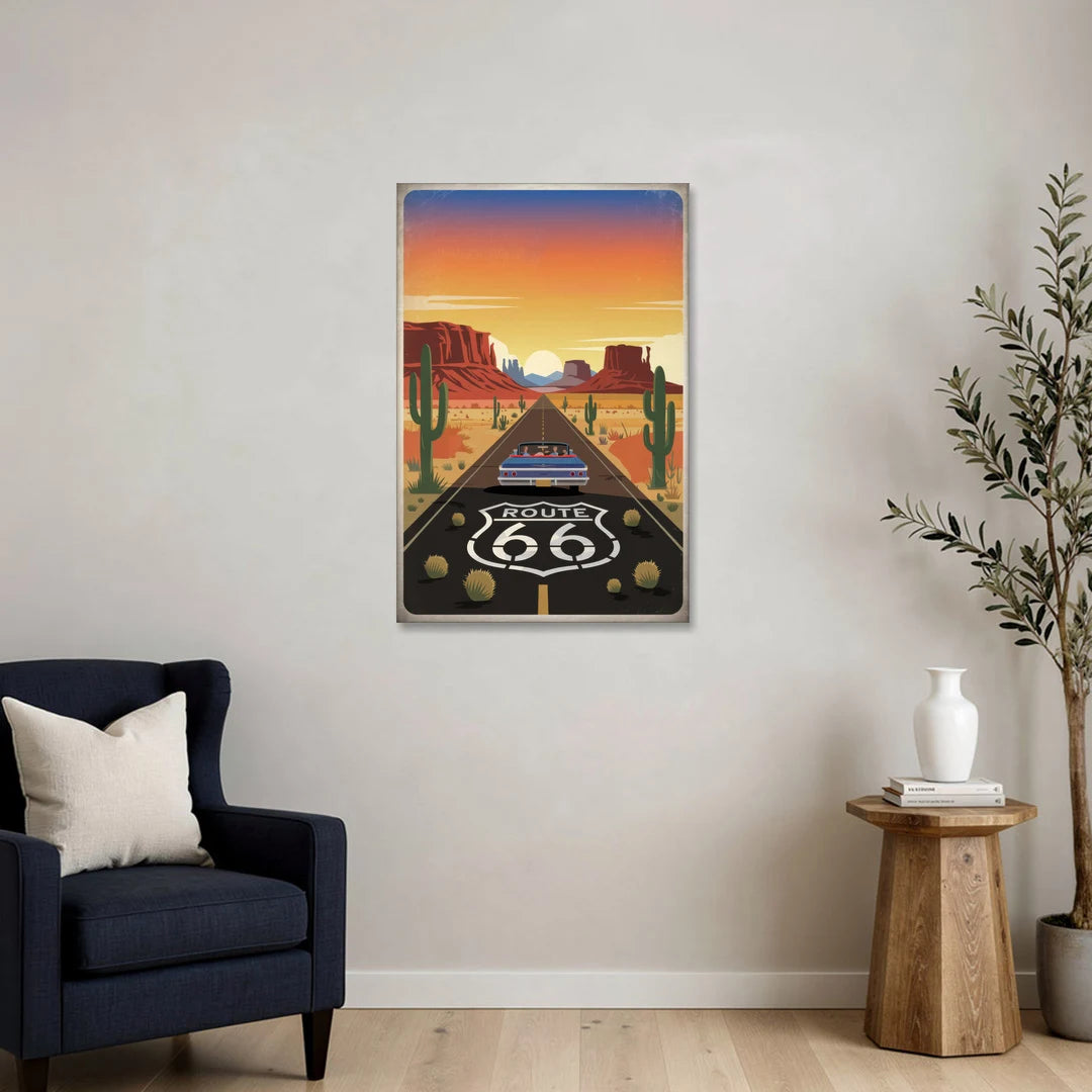 Springfield Route 66 - Canvas Wall Art - Sofa - 24x36