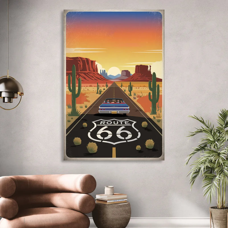 Springfield Route 66 Sitting Room - Canvas Wall Art