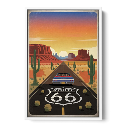 Springfield Route 66 Front - White Canvas Wall Art