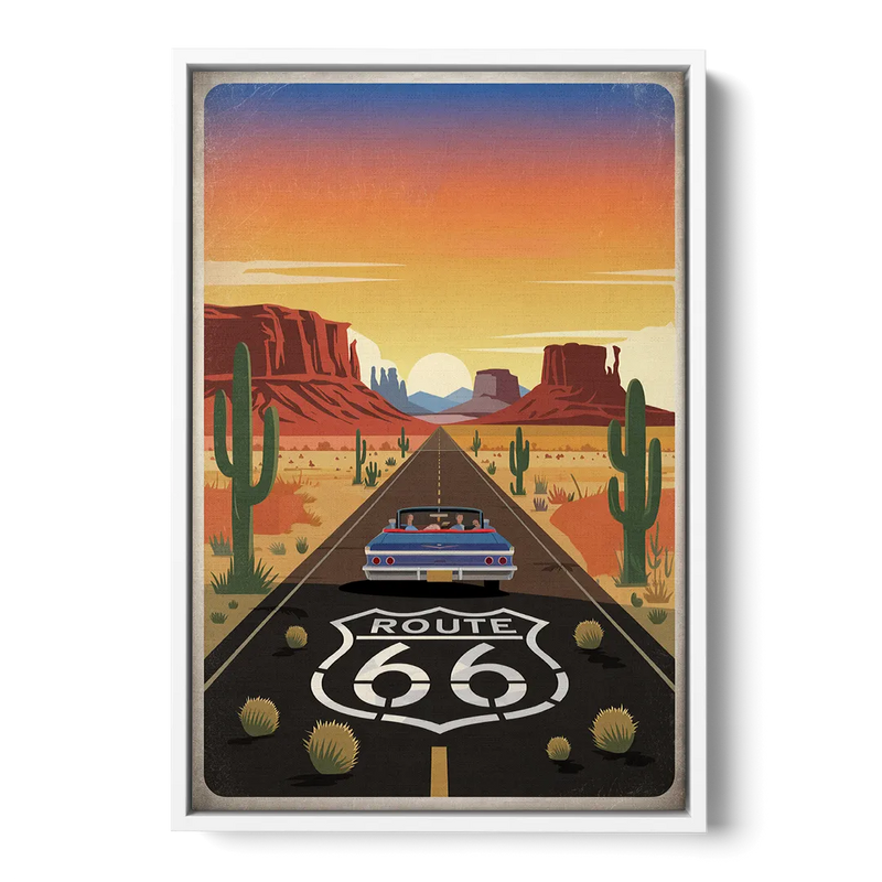 Springfield Route 66 Front - White Canvas Wall Art