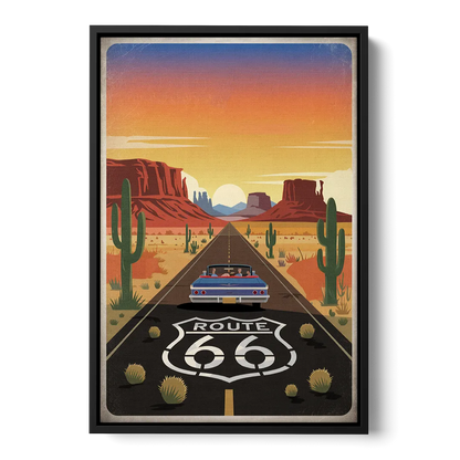 Springfield Route 66 Front - Black Canvas Wall Art